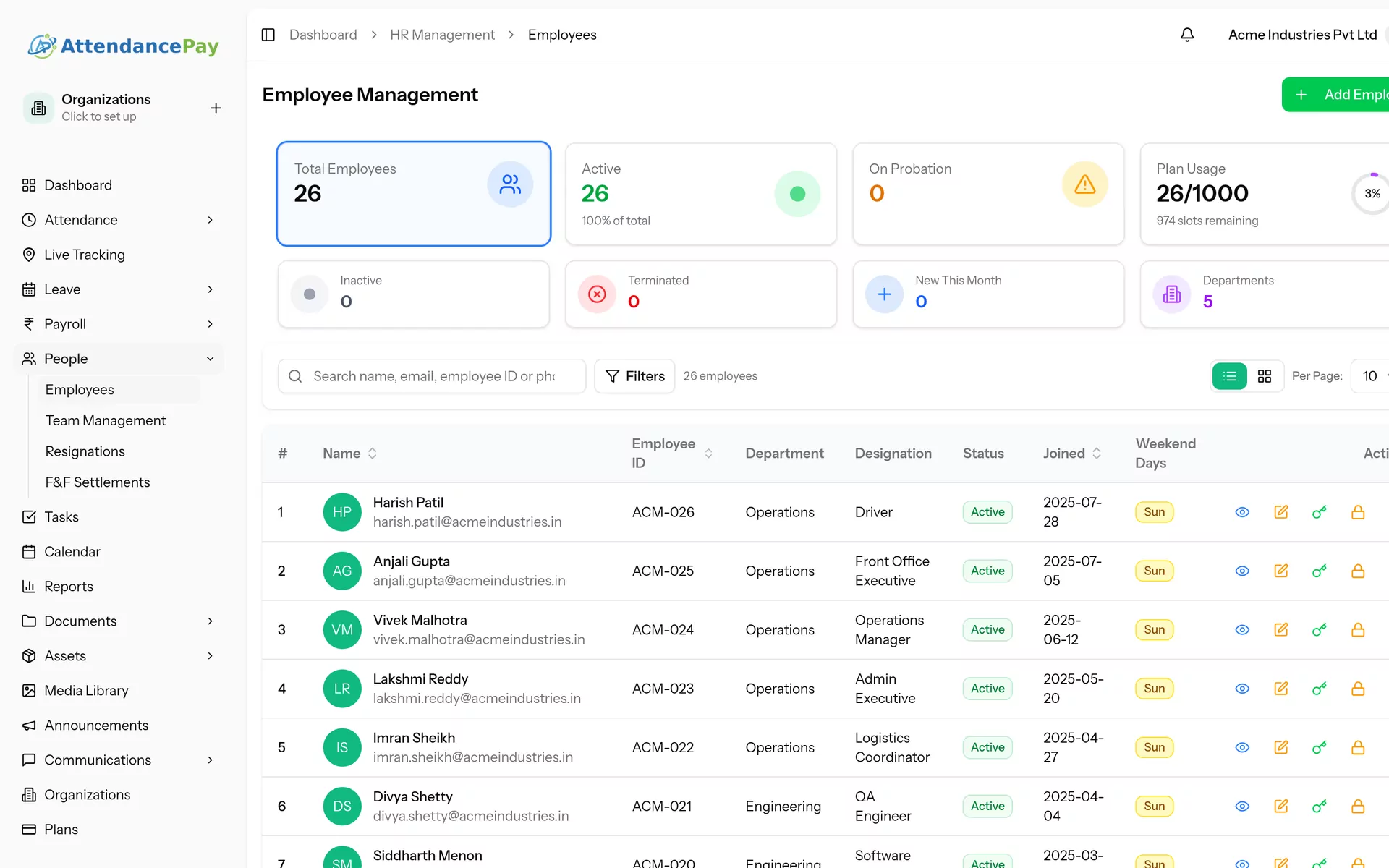 Employee Management Module